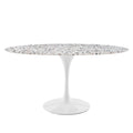 Modway White Lippa Oval Terrazzo Dining Table EEI-5734-WHI-WHI