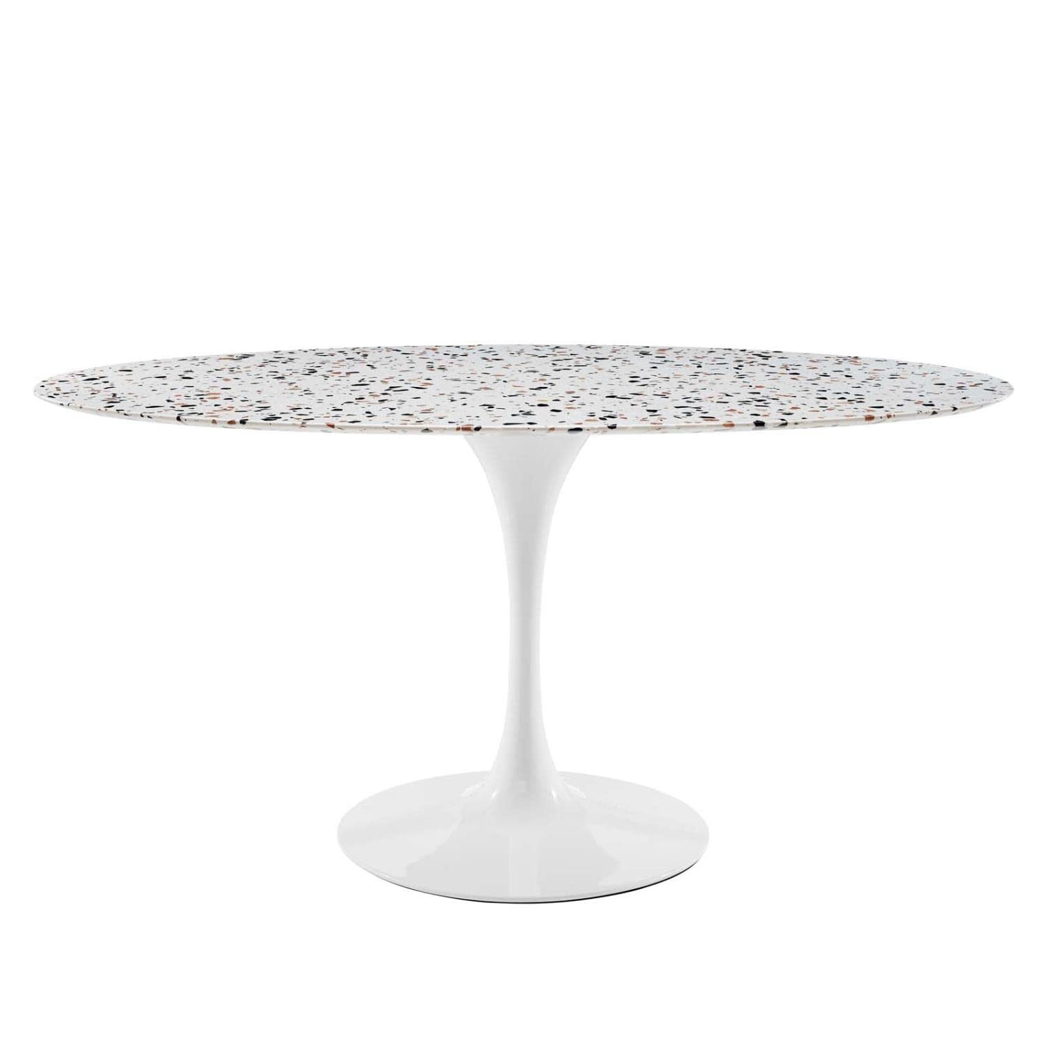Modway White Lippa Oval Terrazzo Dining Table EEI-5734-WHI-WHI