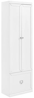 Crosley Furniture Harper Convertible Storage Cabinet with Coat Rack Hooks for Hanging, White