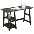 Convenience Concepts Designs2Go Trestle Desk with Shelves, 47, Espresso