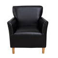 CRFATOP Stretch Mid Century Modern Armchair Slipcover 1-Piece PU Black Accent Chair Covers with Arms Soft Waterproof Chair Slipc