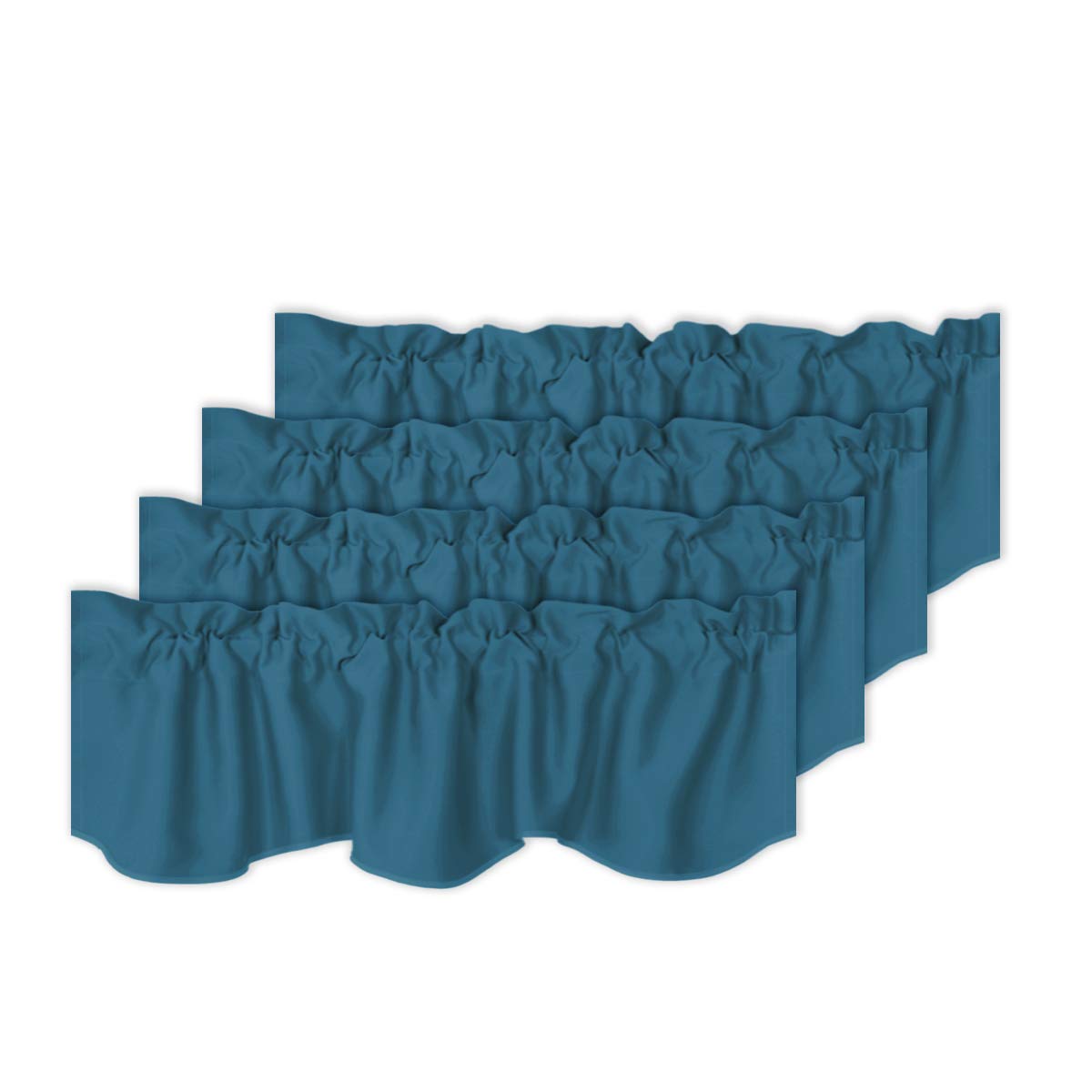 H.VERSAILTEX 4 Panels Blackout Curtain Valances for Kitchen Windows/Living Room/Bathroom Privacy Protection Rod Pocket Decoratio