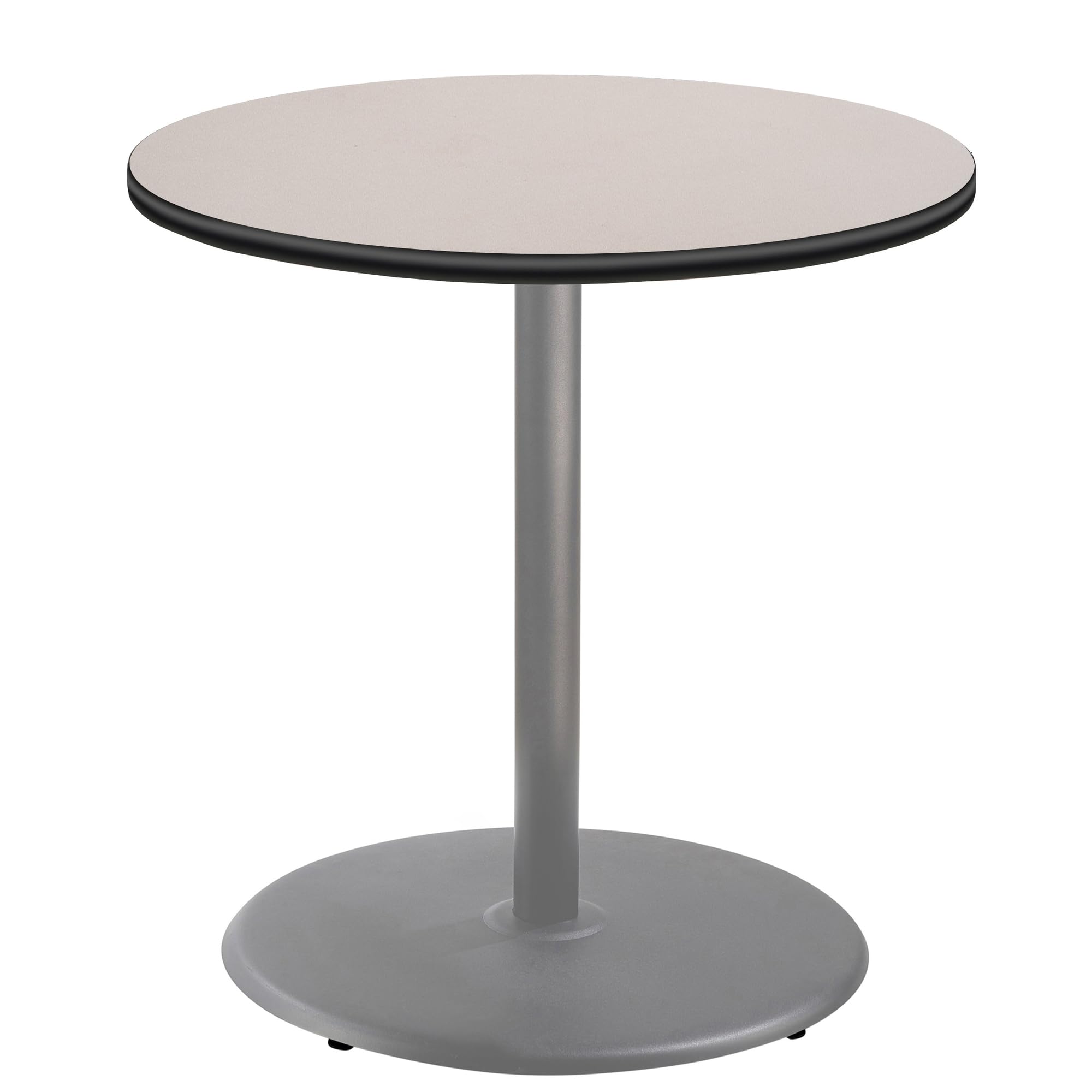 National Public Seating NPS 36 Round Cafe Table with Round Base, 36 Height, Particleboard Core/T-Mold, Grey Nebula Top, Grey Fra