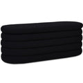 Jennifer Taylor Home Fuji 49 Upholstered Oval Storage Bench, Ebony Black Boucle