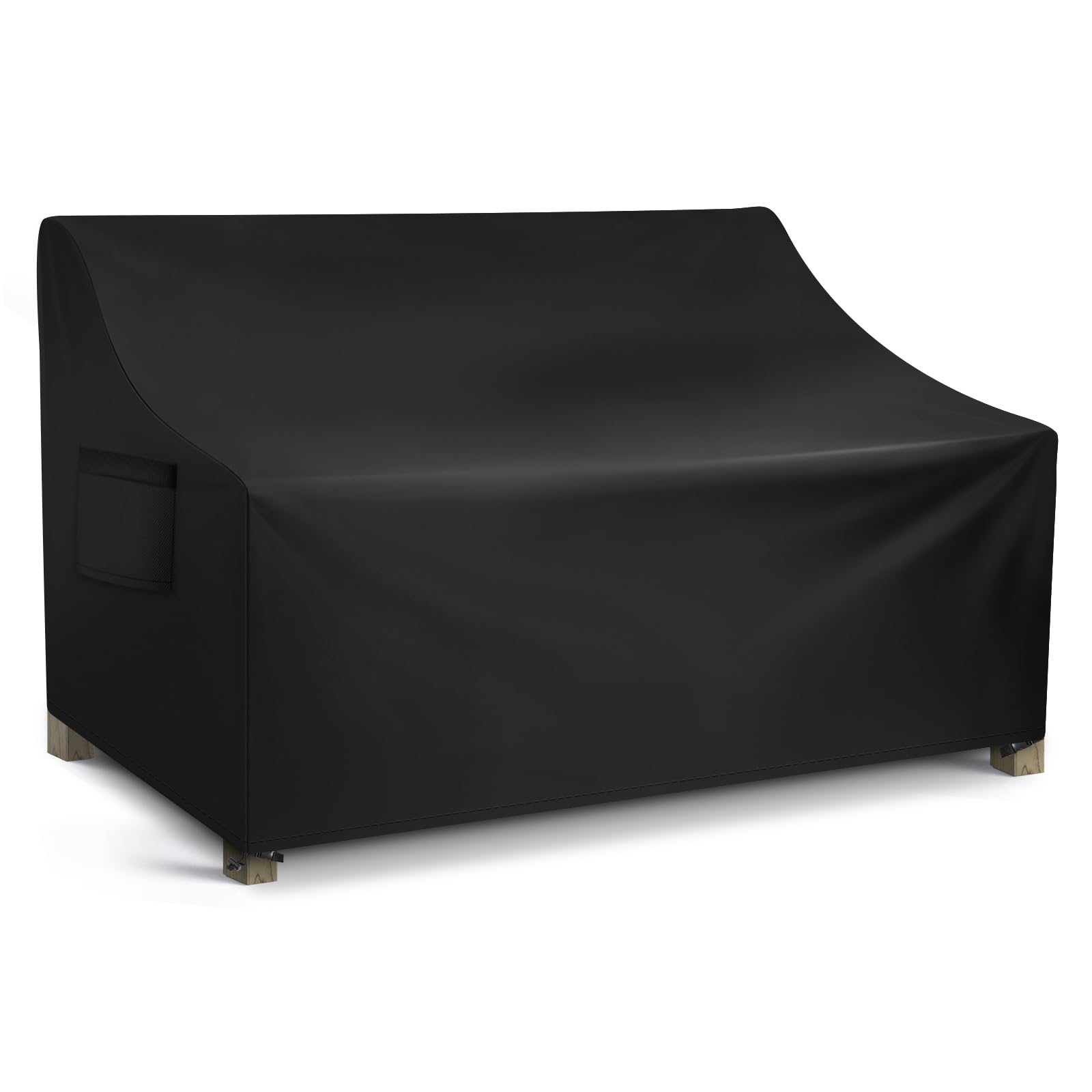 WLEAFJ Patio Sofa Cover Waterproof, 3-Seater Outdoor Sofa, Heavy Duty Deep Lounge Loveseat, Large Lawn Furniture with Air Vent, 