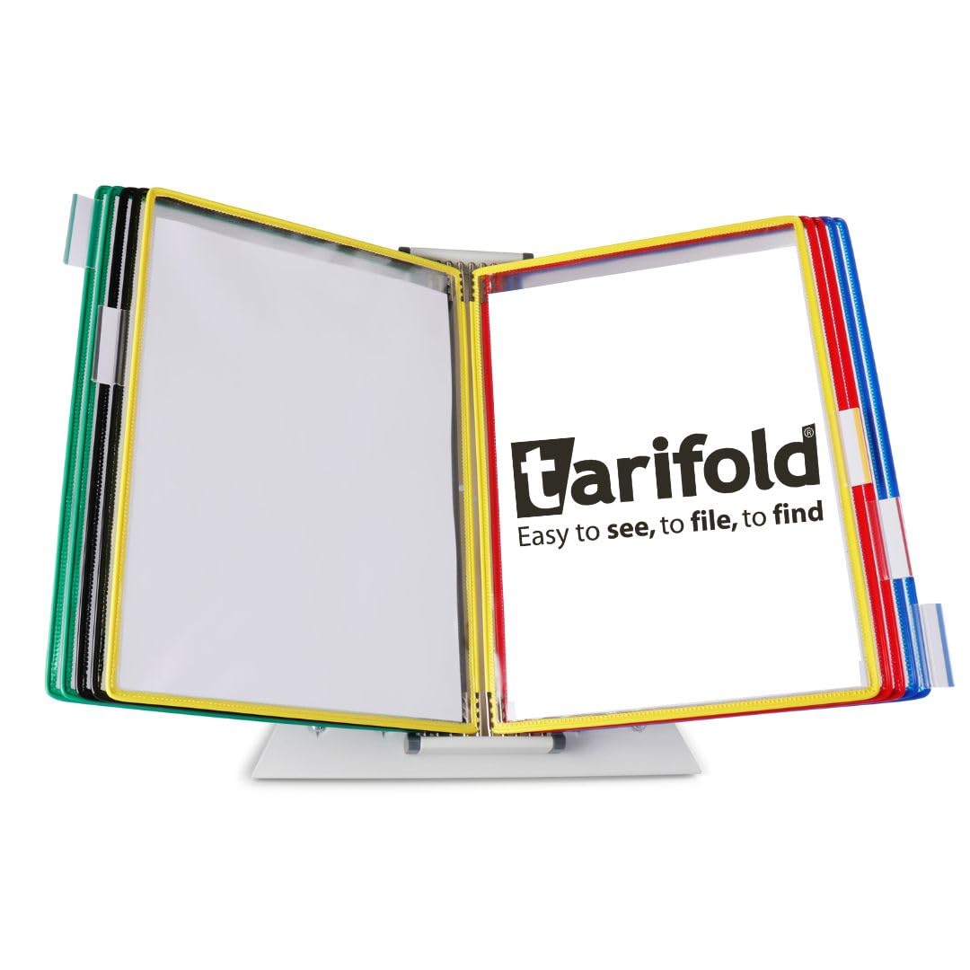 Tarifold Desktop Reference and Display System, 10 Double-Sided Pockets, Letter-Size, Assorted Pockets (D291)