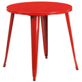Flash Furniture Jeffrey Commercial Grade 30 Round Red Metal Indoor-Outdoor Table