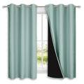 NICETOWN Aqua Blue 100% Blackout Lined Curtains, 2 Thick Layers Completely Blackout Window Treatment Panels Thermal Insulated Dr