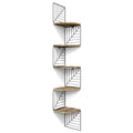 Love-KANKEI Corner Shelf Wall Mount of 5 Tier Rustic Wood Floating Shelves Wall Shelves for Bedroom Living Room Bathroom Kitchen