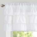 jinchan Ruffled Valance Curtain Linen Kitchen Window Valance for Living Room Bedroom 18 Inch Farmhouse Cottage Shabbychic Style 