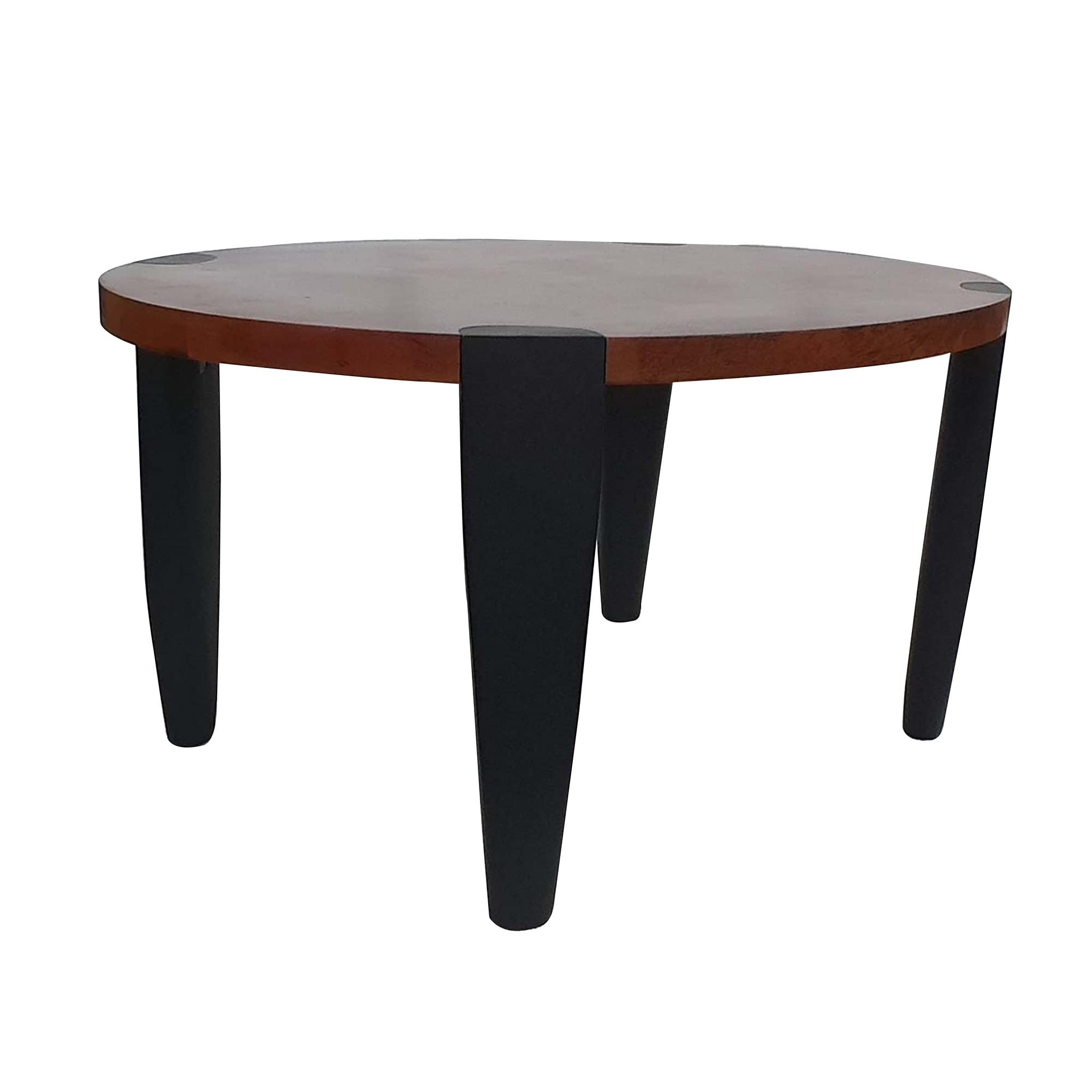 Benjara Max 35 Inch Oval Top Coffee Table, Mango Wood, Iron Frame, Brown and Black