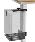 Under Desk PC Mount - No Drilling 40 lb Capacity, Computer Holder Under Table, Adjustable Height and Width, Clamp-on Leg PC Hold