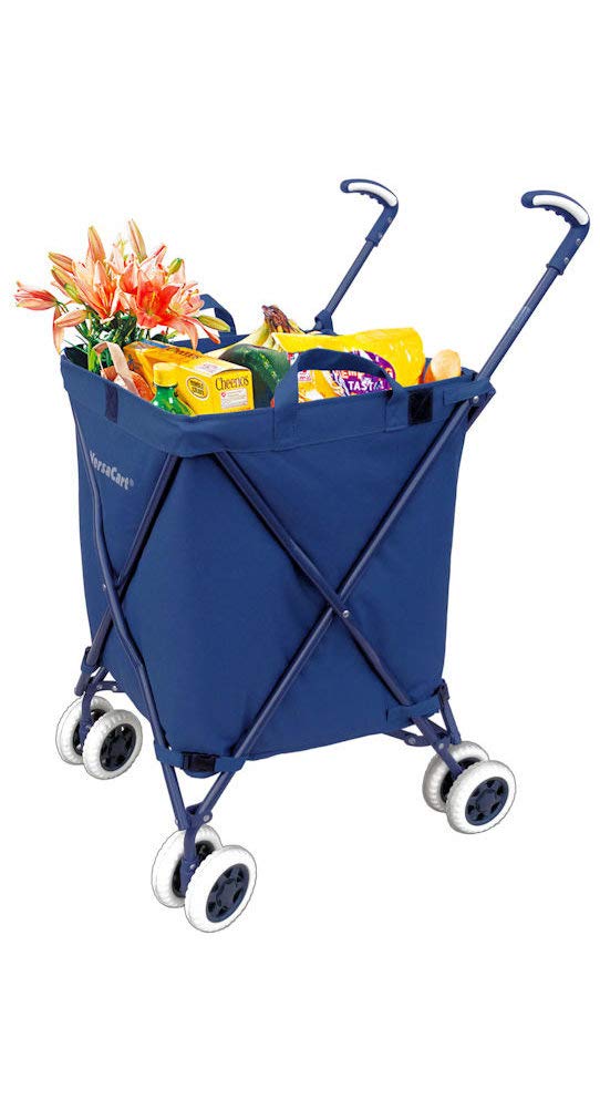 VersaCart Transit -The Original Patented Folding Shopping and Utility Cart, Water-Resistant Heavy-Duty Canvas with Cover, Double