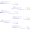 Sooyee 6 Pack 15 Inch Acrylic Invisible Kids Floating Bookshelf for Kids Room,Modern Picture Ledge Display Toy Storage Wall Shel