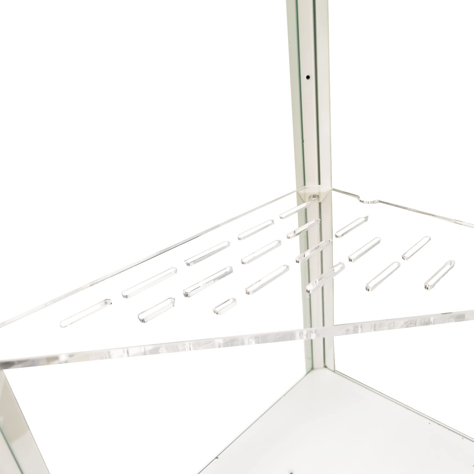 PIAOLGYI Replacement Shelf for IKEA Milsbo Tall Indoor Greenhouse Cabinet, Triangular Acrylic Corner Shelves Extra Shelves Acces
