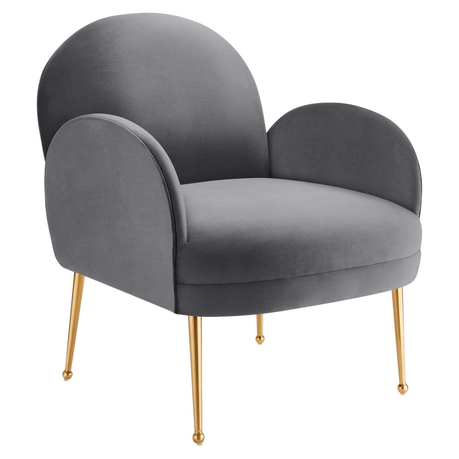 Modway Transcend Performance Velvet Armchair with Gray Finish EEI-5026-GRY