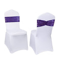 Eternal Beauty Set of 20 Sequin Chair Sashes Purple Chair Sashes for Wedding Hotel Party Banquet Chairs Decorations