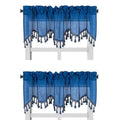 Solid Faux Silk Swag Waterfall Cascade Ascot Window Curtain Valance w/Tassels Trim 55  x18  Wave (2, Royal Blue)