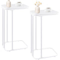 KJGKK C Shaped End Table Set of 2, Small Side Table for Sofa and Bed, Couch Tables That Slide Under, Tall Tv Tray Table for Livi