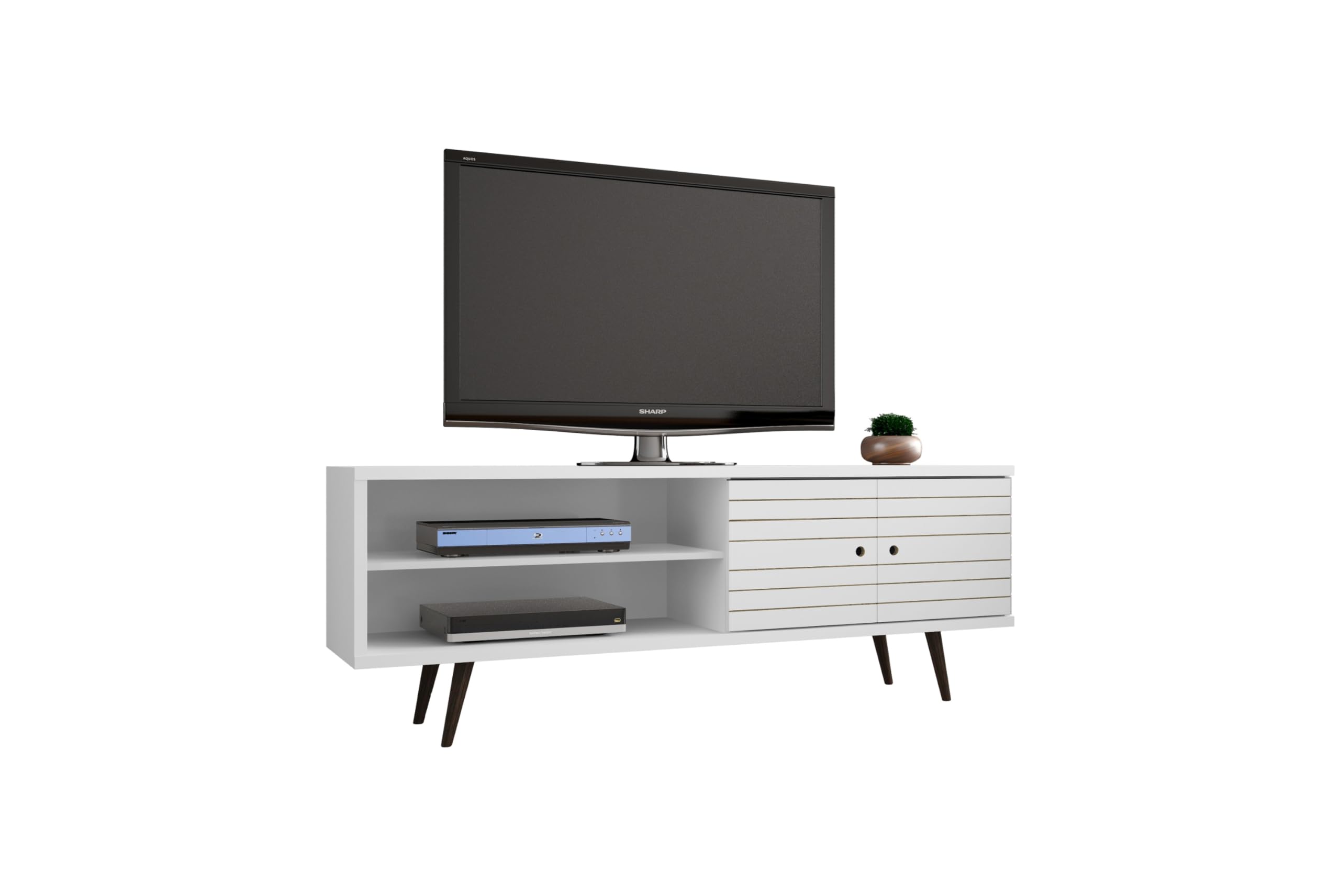 Manhattan Comfort Liberty Mid Century Modern TV Stand for Televisions up to 60 Inches, Bedroom and Living Room Entertainment Cen
