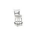 Signature Design by Ashley Valebeck | Modern Swivel 24.5 Counter Height Barstool - Rustic-Industrial Whitewash, Upholstered Cush