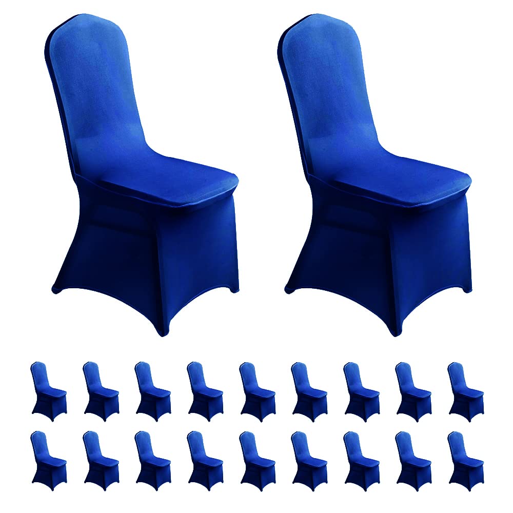 LZY Spandex Chair Cover Stretch Slipcovers for Wedding Party, Dining Banquet Chair Decoration Covers (Royal Blue, 20)