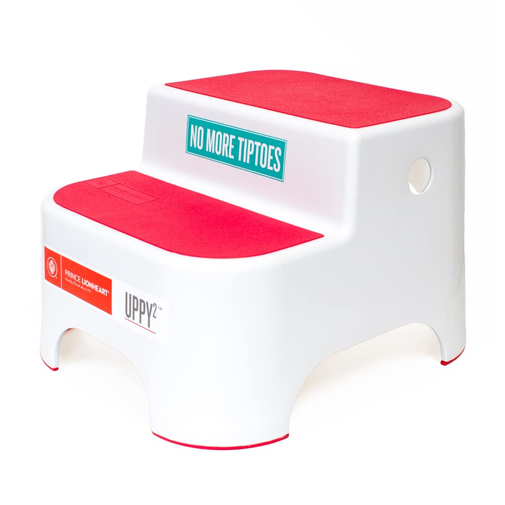 Prince Lionheart Dual Height UPPY2 Two Step Stool for Potty Training Kids and Toddlers to Wash Hands - Portable Non Slip Childre