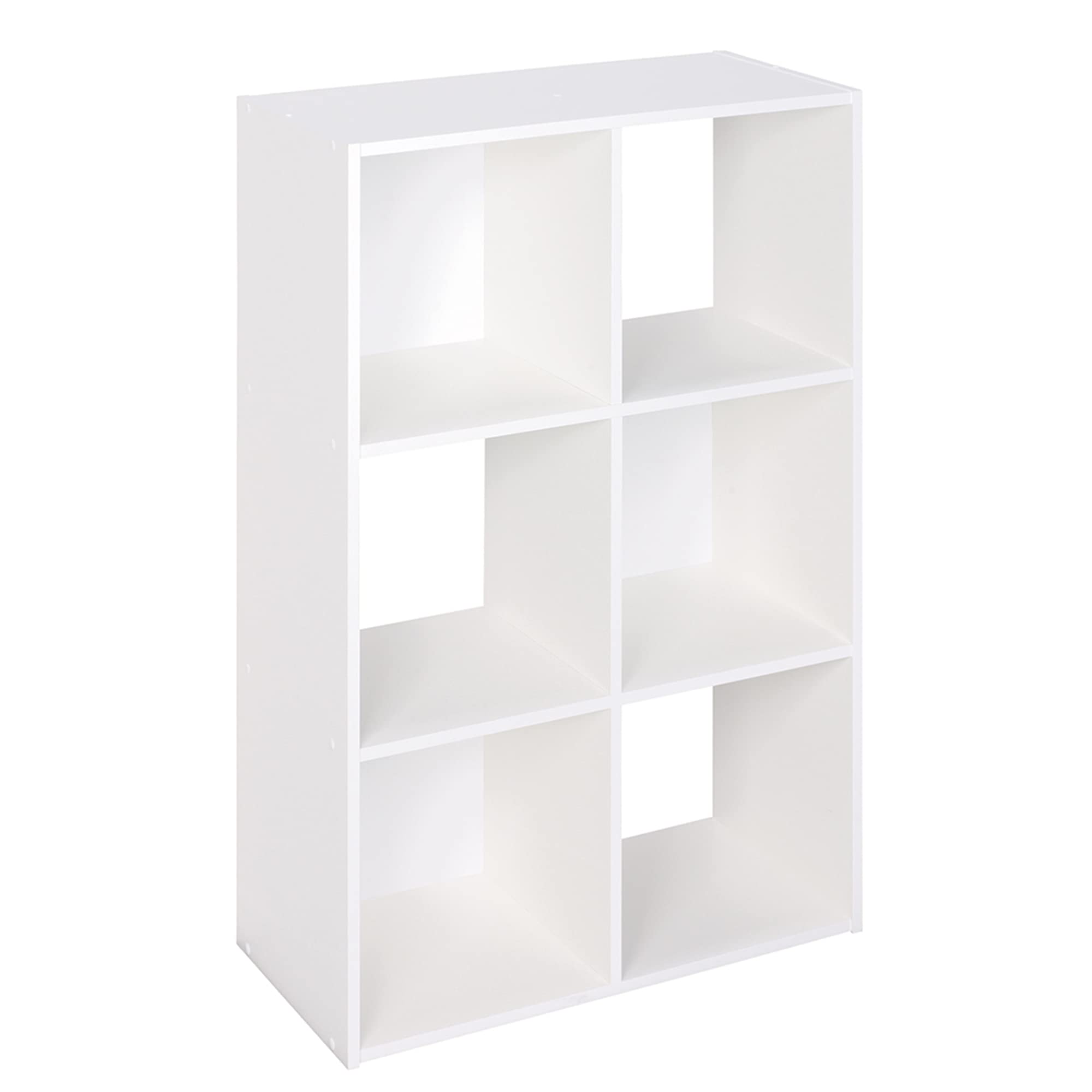 Closetmaid Decorative Home Stackable 6 Cube Cubeicals Organizer Storage Bookcase, with Hardware for Office, Home and Closet, Whi