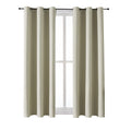 ChrisDowa Grommet Room Darkening Curtains for Bedroom and Living Room - 2 Panels Set Thermal Insulated Blackout Curtains (Beige,
