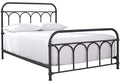 Signature Design by Ashley Nashburg Farmhouse Industrial Queen Metal Bed with Powdercoated Finish, Matte Black