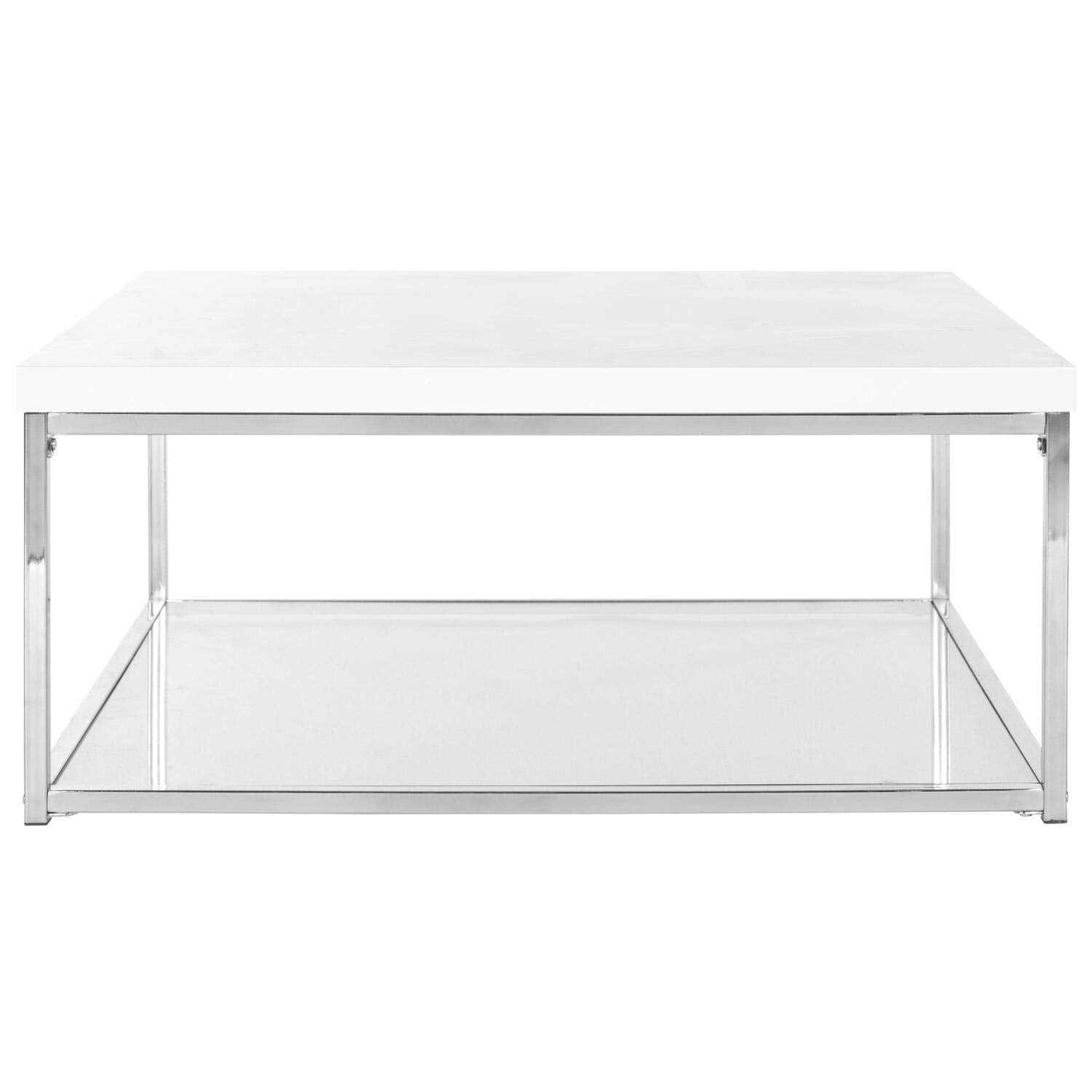 Safavieh Home Malone Glam White and Chrome Coffee Table, 0