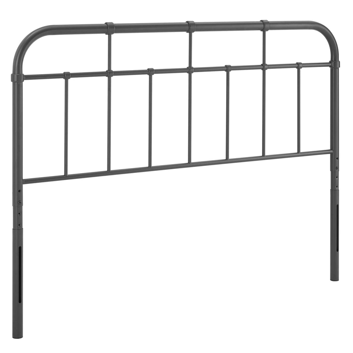 Modway Alessia Modern Farmhouse Metal Headboard, Twin, Gray