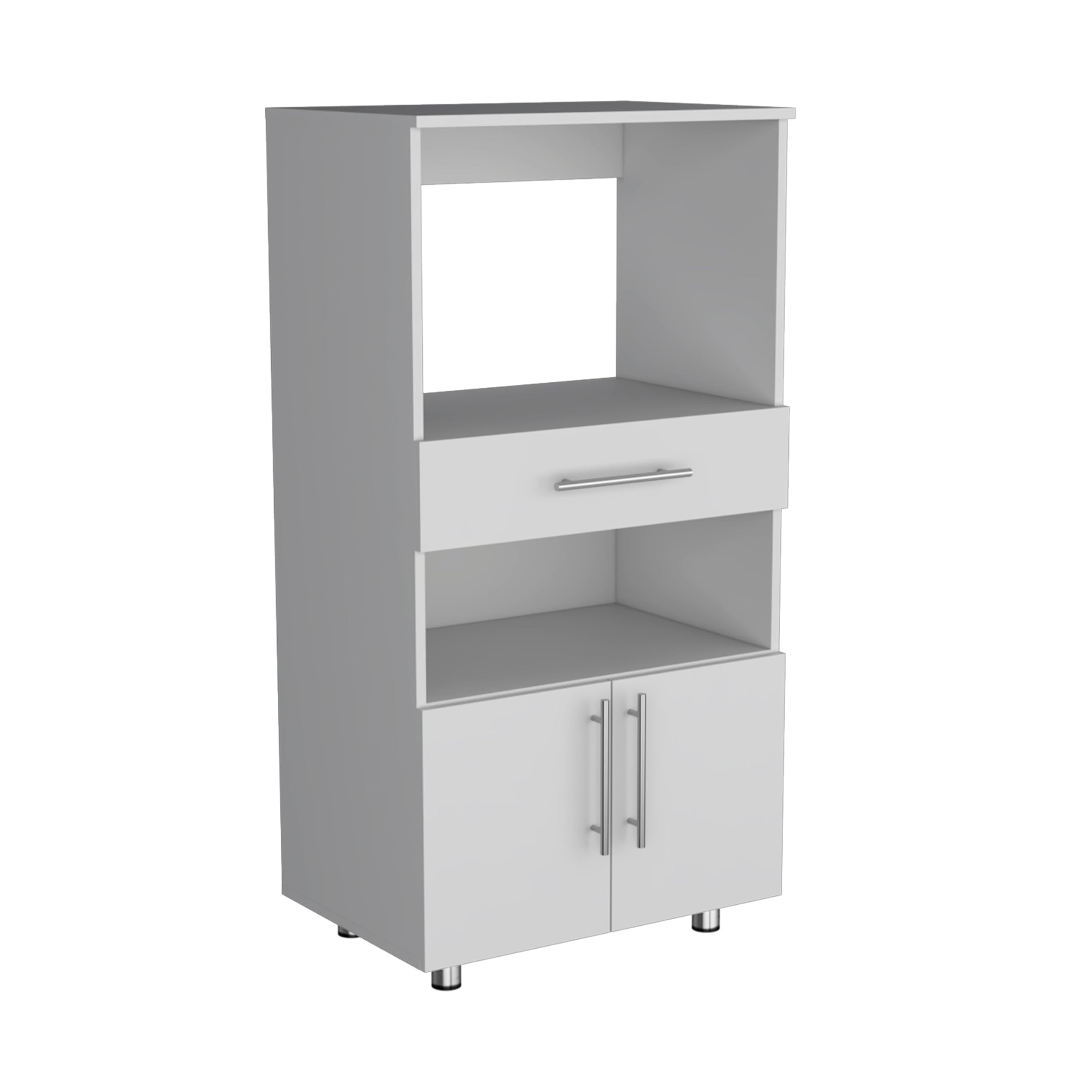 Tuhome Furniture Worland Pantry Cabinet with Microwave Stand, Multi-Functional with Drawer and 2-Doors for Kitchen, White