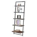 Convenience Concepts Laredo 5 Tier Ladder Bookcase / shelf, Natural / Antique Black Frame