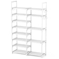 ROJASOP White Shoe Rack, Tall Metal Shoe Rack Organizer for Entryway Closet Garage, 8 Tier Large Shoe Shelf for 26-32 Pairs Boot