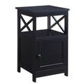 Convenience Concepts Oxford End Table with Storage Cabinet and Shelf, Black