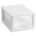 Sterilite 12-Pack Stacking Drawers, Clear Storage Closet Organizer, White Frame, 6 Quart