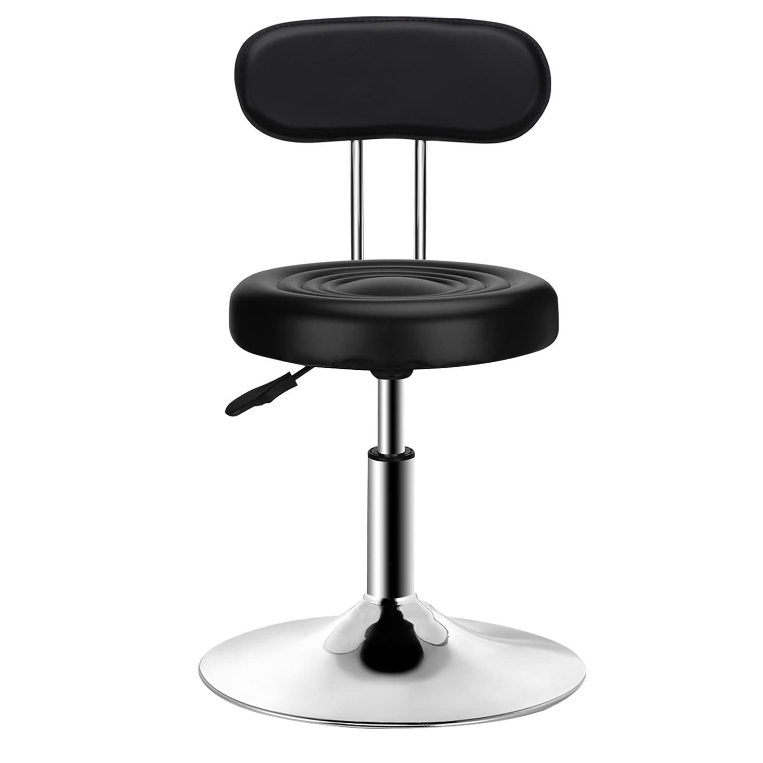 PenghaiYunfei Round Modern Bar Stool with Backrest Adjustable Height Cashier Front Desk Bar Beauty Office Home Kitchen Rotating 