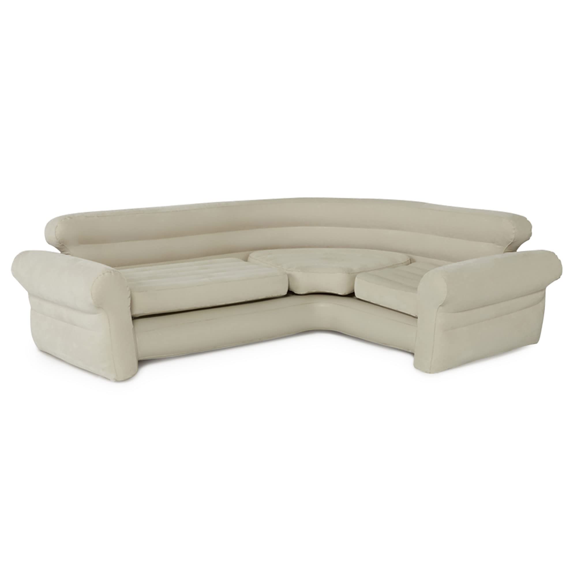 Intex 68575EP Inflatable Corner Sofa: L-Shaped - Indoor Use - 2-in-1 Valve - 880lb Weight Capacity - 101    x 80    x 30   