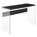 SoHo Glass Console Table/Desk, Black/Glass