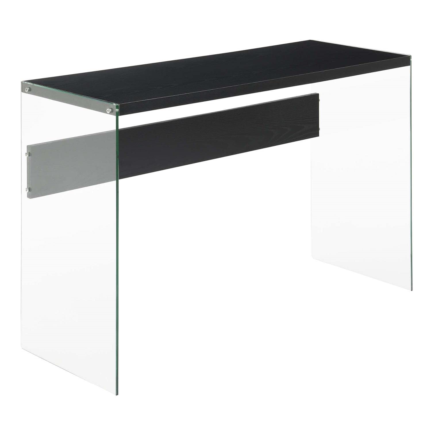 SoHo Glass Console Table/Desk, Black/Glass