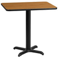 Flash Furniture Graniss 24 x 30 Rectangular Natural Laminate Table Top with 22 x 22 Table Height Base