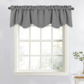 NICETOWN Silver Grey Valances for Windows - Thermal Insulated Blackout Kitchen Curtain Valances Rod Pocket Tiers for Living Room