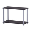 Furinno Turn-N-Tube 2-Tier Shelves/End Tables Set, 2-Pack, Black/Grey