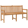 vidaXL Patio Bench - 59.1 Length, Solid Teak Wood, Fine Sanded, Waterbase Finish, Weather Resistant, Garden Furniture, Outdoor S