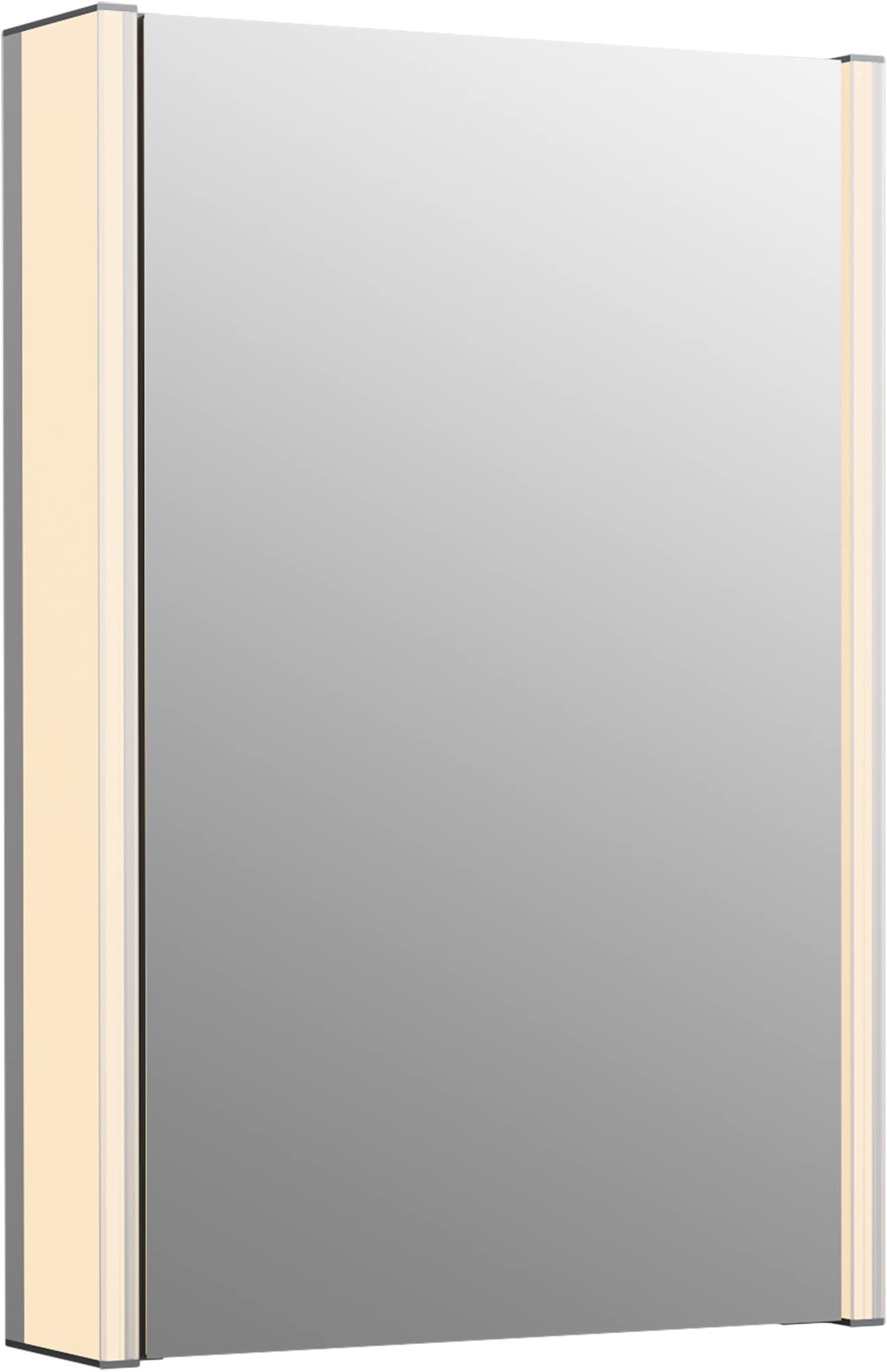 Kohler K-81144-SLE-DA1 Maxstow Medicine Cabinet with LED Light, Mirror Door & Staggered Shelves, Rectangular Frame, 17 x 24