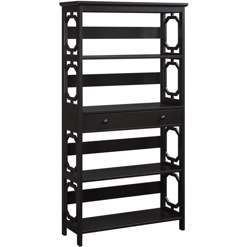 Convenience Concepts Omega 5 Tier Bookcase with Drawer, Espresso