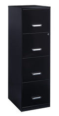 Space Solutions 18 4 Drawer Metal File Cabinet, Black,
