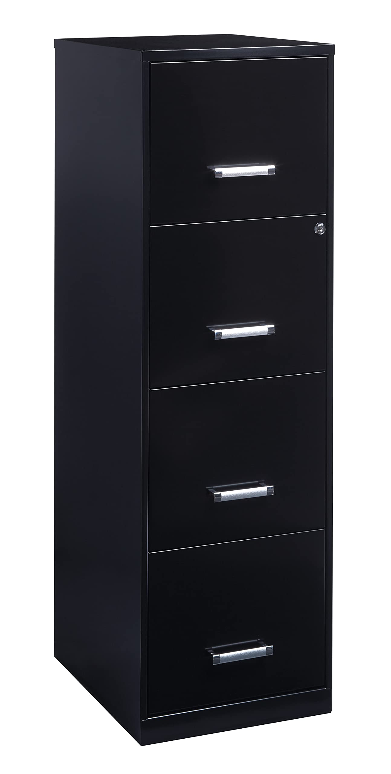 Space Solutions 18 4 Drawer Metal File Cabinet, Black,