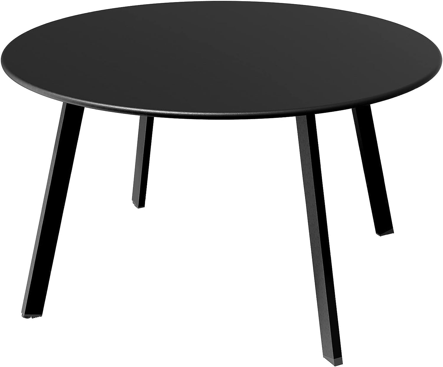 Grand Patio Round Steel Patio Coffee Table, Weather Resistant Outdoor Large Side Table, Black